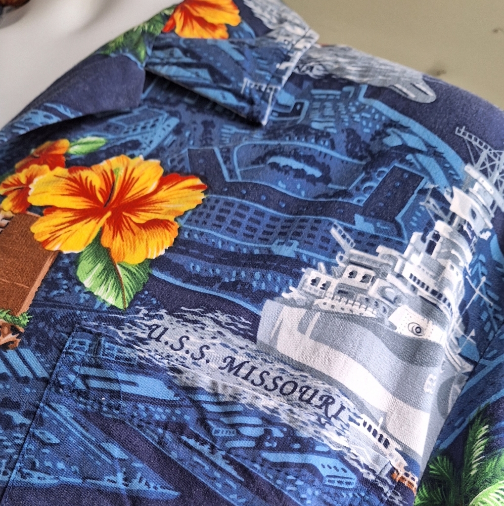 Kalaheo Battleships Aloha shirt XL
